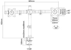 Monitorarm Neomounts DCB100 10-27" zwart
