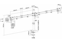 Monitorarm Neomounts D550D3 10-27" zwart