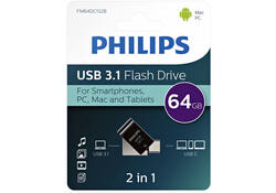 USB-stick 3.1 Philips USB-C 2-in-1 midnight black 64GB