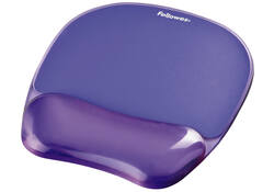 Muismat met polssteun Fellowes Crystals gel transparant paars