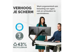Monitorarm Fellowes Platinum Series dubbel horizontaal