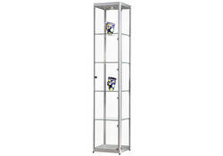 Vitrine SDB 115-400 zilver led mag 400x400x2000mm
