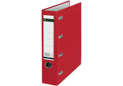 Giro-bank ordner Leitz A4 met dubbele mechaniek 80mm PP rood