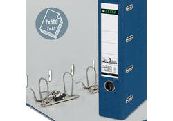 Giro-bank ordner Leitz A4 met dubbele mechaniek 80mm PP blauw