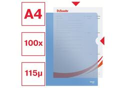Insteekmap L-model Esselte standaard A4 0.11mm PP blauw 100 stuks