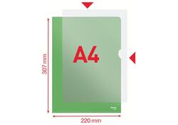 Insteekmap L-model Esselte standaard A4 0.11mm PP groen 100 stuks