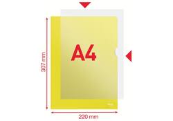Insteekmap L-model Esselte standaard A4 0.11mm PP geel 100 stuks