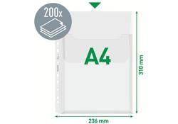 Harmonica showtas Leitz Premium met bovenklep copy safe PP A4 glashelder 5 stuks