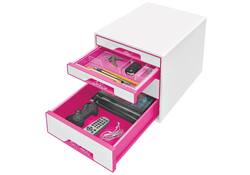 Ladenblok Leitz WOW 4 laden wit/roze