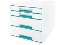 Ladenblok Leitz WOW 4 laden wit/ijsblauw