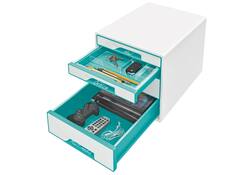 Ladenblok Leitz WOW 4 laden wit/ijsblauw