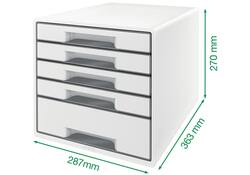 Ladenblok Leitz WOW 4 laden wit/ijsblauw
