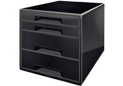 Ladenblok Leitz Wow Cube A4 maxi 4 laden zwart