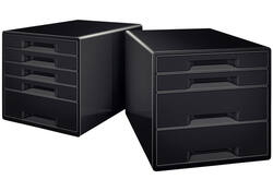Ladenblok Leitz Wow Cube A4 maxi 4 laden zwart