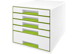 Ladenblok Leitz WOW Cube 5 laden wit/groen