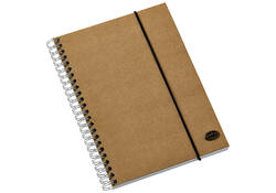 Notitieboek Kraft Line A5 140blz spiraal lijn