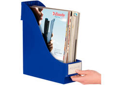 Tijdschriftencassette Leitz extra breed blauw