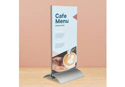 Kaarthouder Europel T-standaard 1/3 A4 staand acryl / aluminium