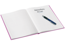Notitieboek Leitz WOW A4 160blz 90gr lijn roze