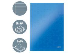 Notitieboek Leitz WOW A4 160blz 90gr lijn blauw
