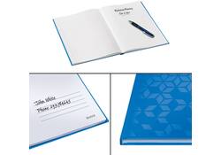 Notitieboek Leitz WOW A4 160blz 90gr lijn blauw