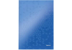 Notitieboek Leitz WOW A4 160blz 90gr lijn blauw