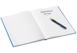 Notitieboek Leitz WOW A4 160blz 90gr lijn blauw