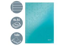 Notitieboek Leitz WOW A4 160blz 90gr lijn ijsblauw