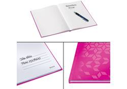 Notitieboek Leitz WOW A5 160blz 90gr lijn roze