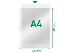 Showtas Leitz Premium standaard copy safe 0.09mm 4-gaats PVC A4 glashelder 100 stuks