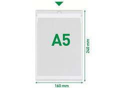 Insteekmap U-model Leitz Premium met ophangoog 0.20mm PVC A5 transparant 50 stuks