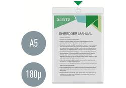 Insteekmap U-model Leitz Premium met ophangoog 0.20mm PVC A5 transparant 50 stuks