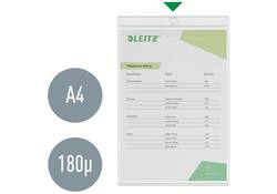 Insteekmap U-model Leitz Premium met ophangoog 0.20mm PVC A4 transparant 50 stuks