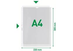 Showtas Leitz Premium met uitsnede copy safe 0.13mm PP A4 transparant 100 stuks