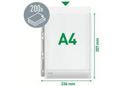 Harmonica showtas Leitz Premium 0.17mm metalen perforatiestrip copy safe A4 glashelder 3 stuks