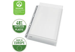 Harmonica showtas Leitz Premium 0.17mm metalen perforatiestrip copy safe A4 glashelder 3 stuks