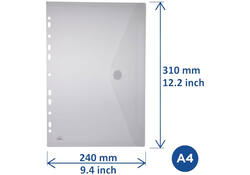 Enveloptas HF2 A4 240x310mm 11-gaats PP transparant wit