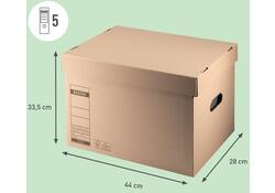 Archief- en transportdoos met deksel Leitz Premium 335x280x440mm natuurbruin