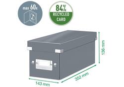 CD opbergdoos Leitz Wow Click & Store 143x136x352mm zwart