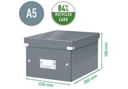 Opbergbox Leitz WOW Click & Store 220x160x282mm wit