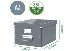 Opbergdoos Leitz WOW Click & Store middel 281x200x370mm wit
