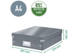 Opbergdoos Leitz Wow Click & Store organiser 280x100x370mm middelgroot zwart