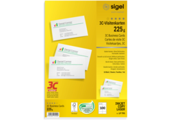 Visitekaart Sigel 85x55mm 225gr gladde zijden wit 100 stuks