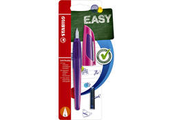 Vulpen STABILO Easybuddy linkshandig medium paars/magenta blister à 1 stuk