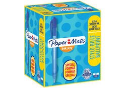Balpen Paper Mate Inkjoy 100RT medium blauw valuepack 80+20 gratis