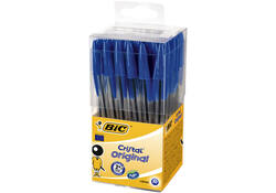 Balpen Bic Cristal medium blauw in tubo verpakking