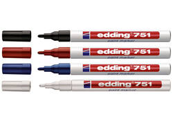 Viltstift edding 751 lakmarker rond 1-2mm zwart