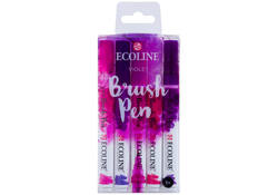Brushpen Talens Ecoline set-violet blister à 5 stuks ass