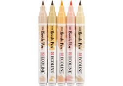 Brushpen Talens Ecoline set-beigeroze blister à 5 stuks ass