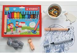 Viltstift STABILO Trio Scribbi 368/8 assorti etui à 8 stuks